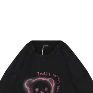 We11done Neon Outline Teddy Bear Washed Shirt