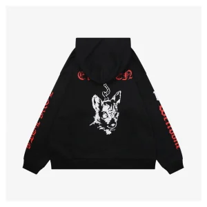 We11done Three-Eye Deer Graphic Zip-Up Hoodie Back view