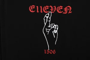 We11done Three-Eye Deer Graphic Zip-Up Hoodie Print