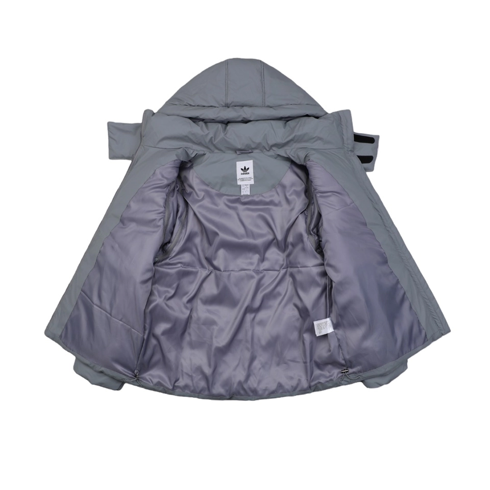 Adidas Originals Trefoil Logo Hooded Down Jacket Grey Lining