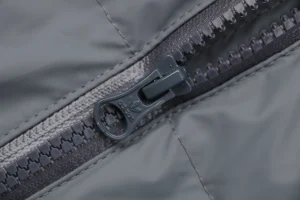 Adidas Originals Trefoil Logo Hooded Down Jacket Grey Zipper puller