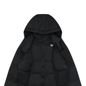 Adidas Originals Trefoil Logo Hooded Down Jacket Black