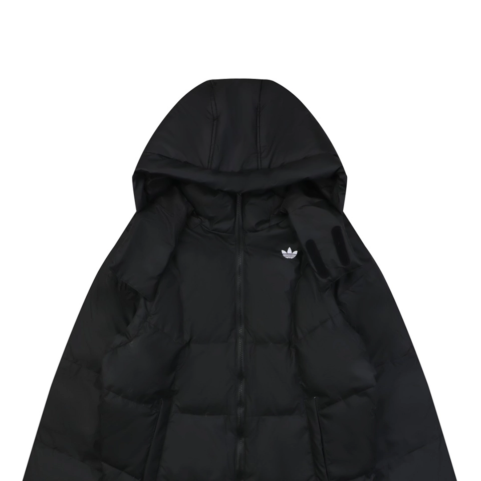 Adidas Originals Trefoil Logo Hooded Down Jacket Black