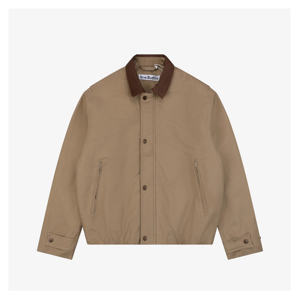 Acne Studios Leather Collar Barn Jacket Front view