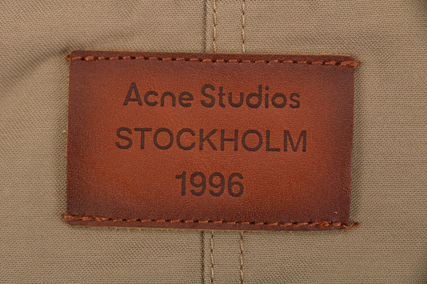 Acne Studios Leather Collar Barn Jacket Brand label