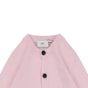 Ami Embossed Heart Knit Cardigan