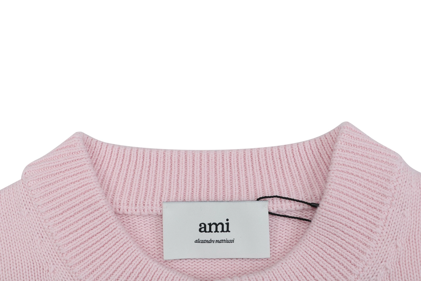 Ami Embossed Heart Knit Cardigan Collar
