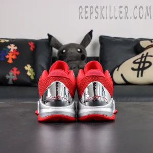 Caitlin Clark x Nike Zoom Kobe 5 Protro “Rookie of the Year” basketball shoes, heel view with metallic heel counter and signature detail