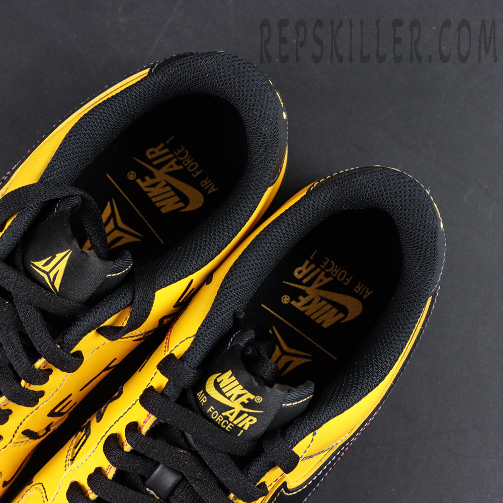 Ja Morant x Nike Air Force 1 Low Sundial sneakers, tongue and inner lining detail with Nike Air Force 1 branding