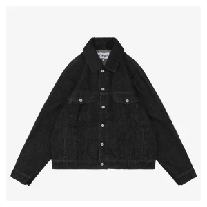 Loewe Anagram Embroidered Sleeve Denim Jacket Front view