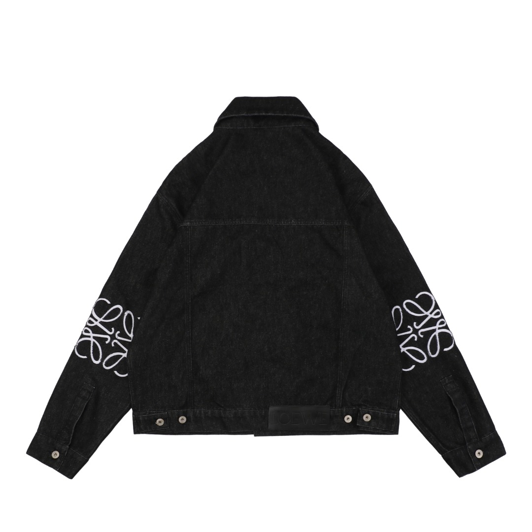 Loewe Anagram Embroidered Sleeve Denim Jacket1.jpeg