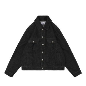 Loewe Anagram Embroidered Sleeve Denim Jacket Front view
