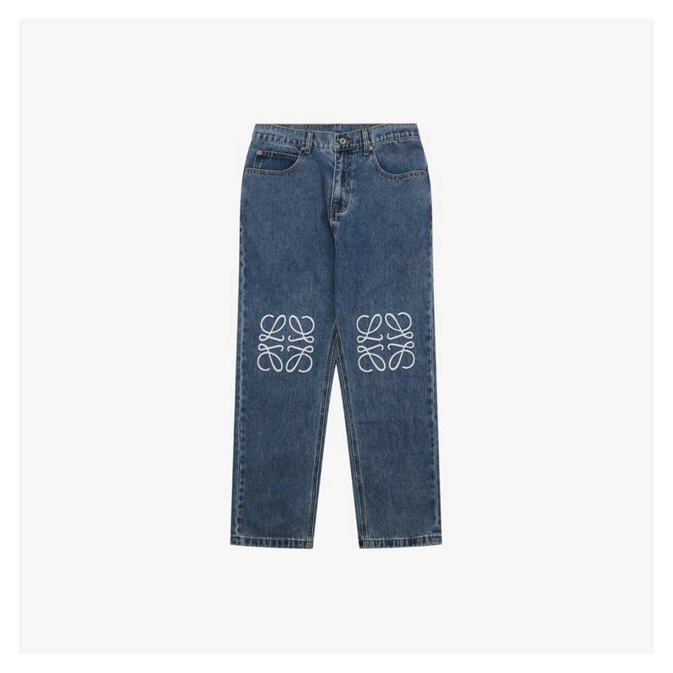 Loewe Anagram Knee Panel Denim Trousers Front view