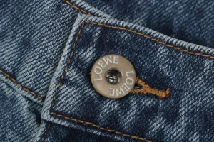 Loewe Anagram Knee Panel Denim Trousers Button