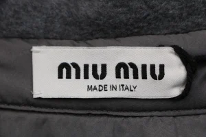 Miu Miu Logo Embroidered Suede-Finish Shirt Jacket Brand label