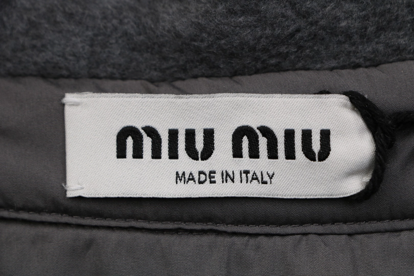Miu Miu Logo Embroidered Suede-Finish Shirt Jacket Brand label