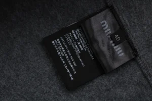 Miu Miu Logo Embroidered Suede-Finish Shirt Jacket Wash label