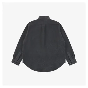 Miu Miu Logo Embroidered Suede-Finish Shirt Jacket Back view
