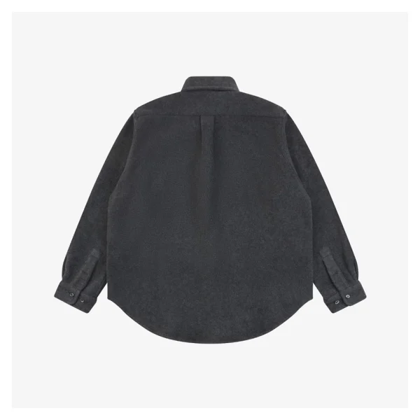 Miu Miu Logo Embroidered Suede-Finish Shirt Jacket Back view