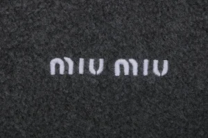 Miu Miu Logo Embroidered Suede-Finish Shirt Jacket Brand