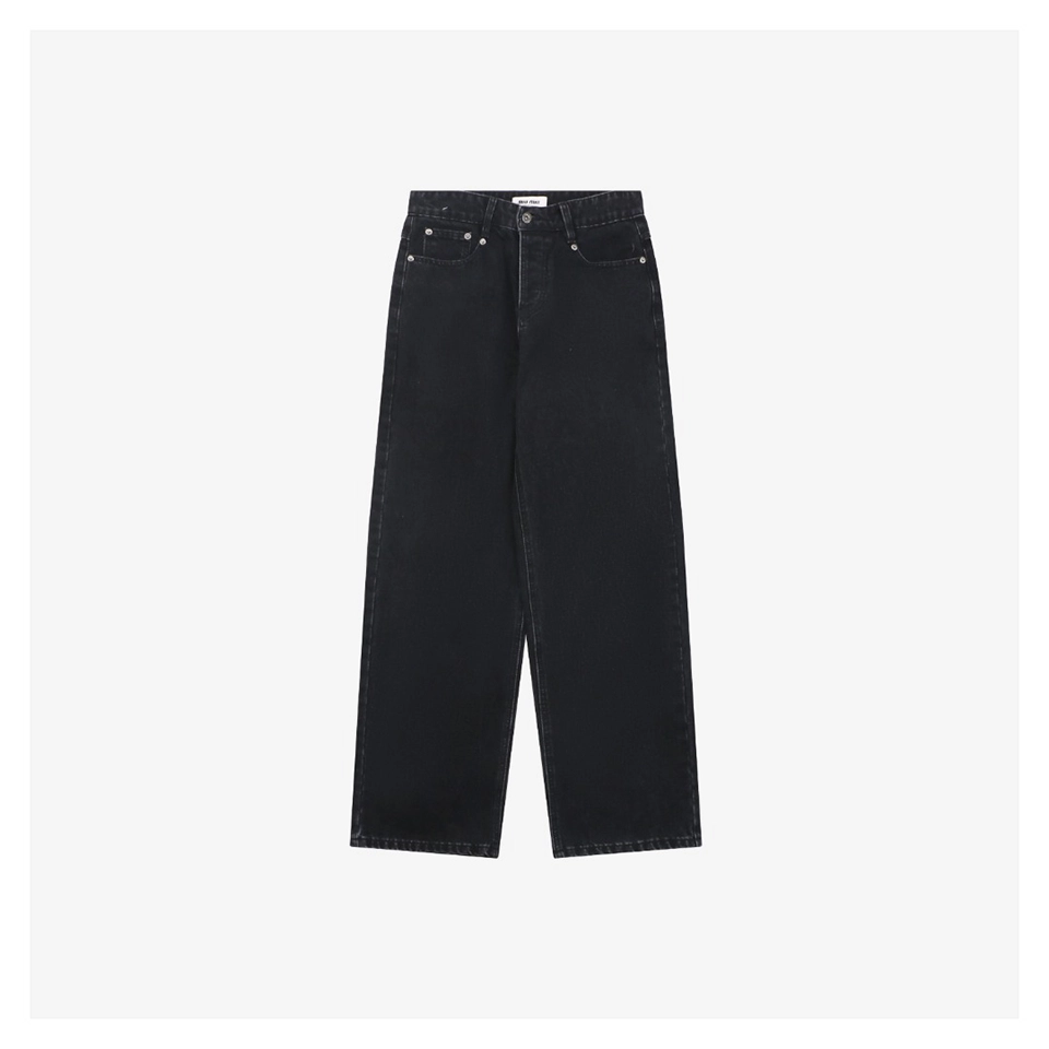 Miu Miu Logo Panel Denim Trousers Front view