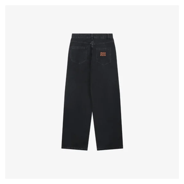 Miu Miu Logo Panel Denim Trousers Back view