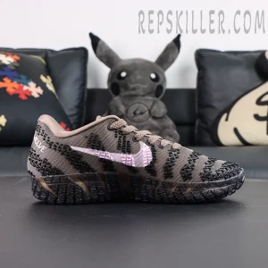 Nike Ja 3 Mink Brown basketball shoes, side profile with pink Swoosh and brown upper