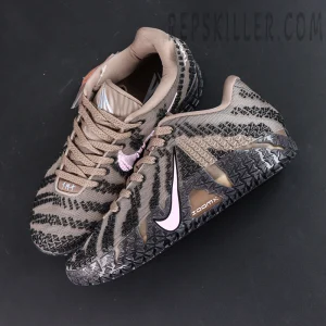 Nike Ja 3 Mink Brown basketball shoes, top-down view of woven upper structure