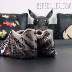 Nike Ja 3 Mink Brown basketball shoes, rear view showing textured midsole