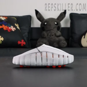 Nike Mind 001 Mule “Light Smoke Grey” mule shoes, side profile showing sculpted midsole and traction outsole