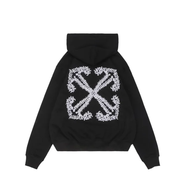Off-White Wavy Arrow Embroidered Hoodie Back view