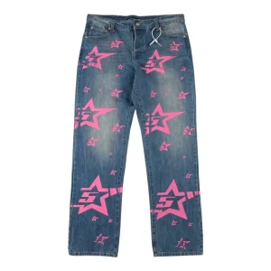 Sp5der All-Over Star Denim Jeans Front view