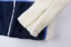 Sp5der Cream Navy Wing Racing Sherpa Jacket10