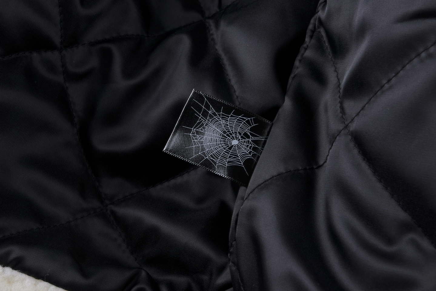 Sp5der Cream Navy Wing Racing Sherpa Jacket15