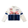 Sp5der Cream Navy Wing Racing Sherpa Jacket