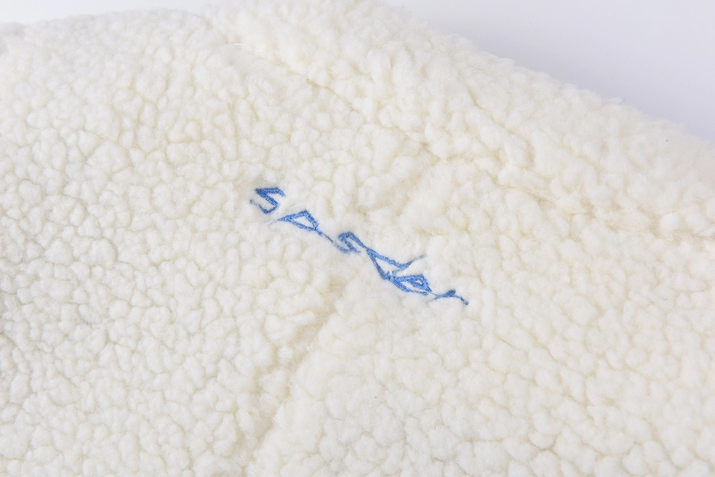 Sp5der Cream Navy Wing Racing Sherpa Jacket6