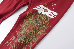 Sp5der Crimson Gold Web Graphic Sweatpants11