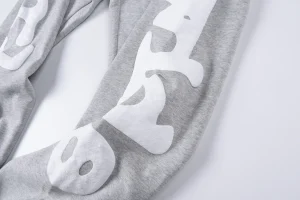 Sp5der Heather Grey Oversized White Script Sweatpants8