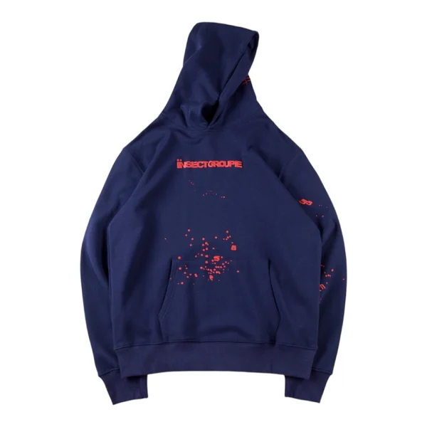 Sp5der Insect Groupe Splatter Web Hoodie Front view