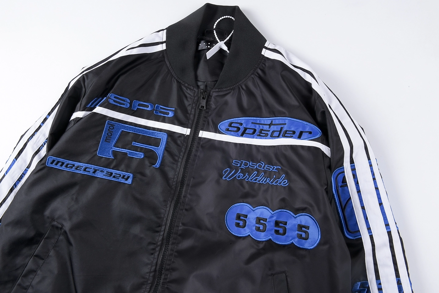 Sp5der Midnight Blue Five Racing Bomber Jacket3