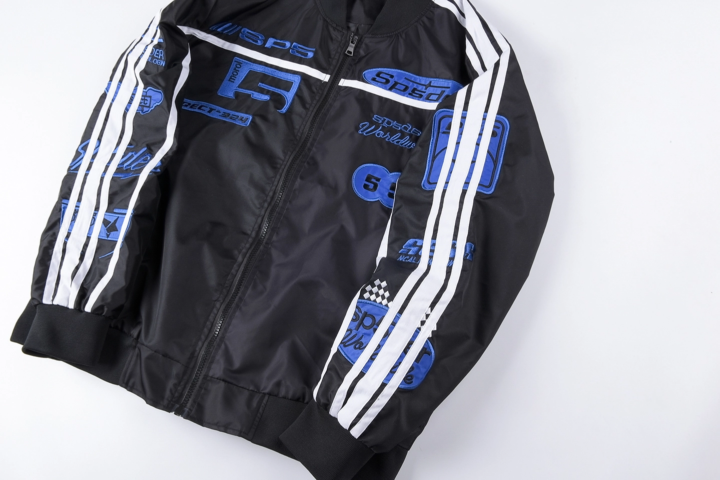 Sp5der Midnight Blue Five Racing Bomber Jacket5
