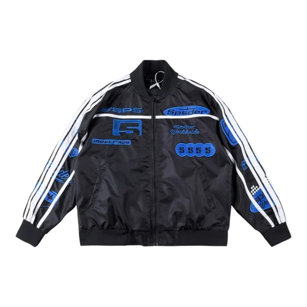 Sp5der Midnight Blue Five Racing Bomber Jacket Front view