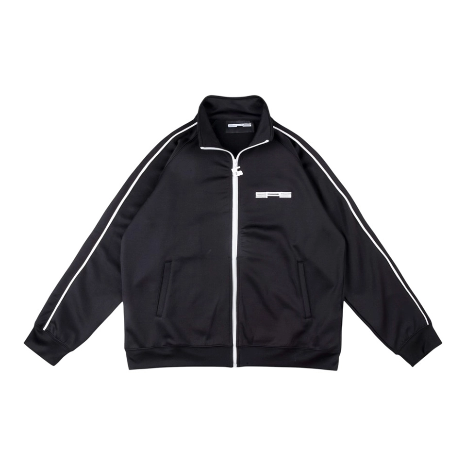 Sp5der Midnight Ivory Stripe Track Jacket Front view