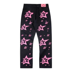 Sp5der Midnight Pinkstar Allover Graphic Pants Back view