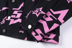 Sp5der Midnight Pinkstar Allover Trucker Jacket10