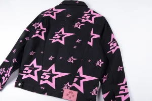 Sp5der Midnight Pinkstar Allover Trucker Jacket3