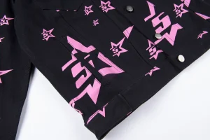 Sp5der Midnight Pinkstar Allover Trucker Jacket9