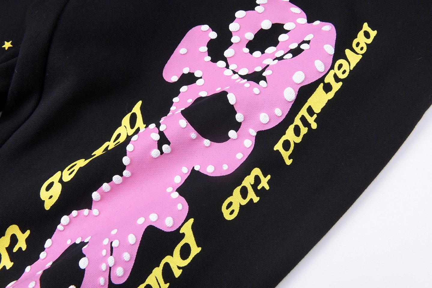 Sp5der Midnight Stardust Pink Script Sweatpants2