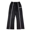 Sp5der Midnight White Dual-Stripe Track Pants