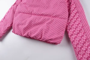 Sp5der Pink Monogram Puffer Jacket10